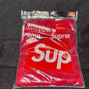 Supreme Hanes Red thermal Skelton pants